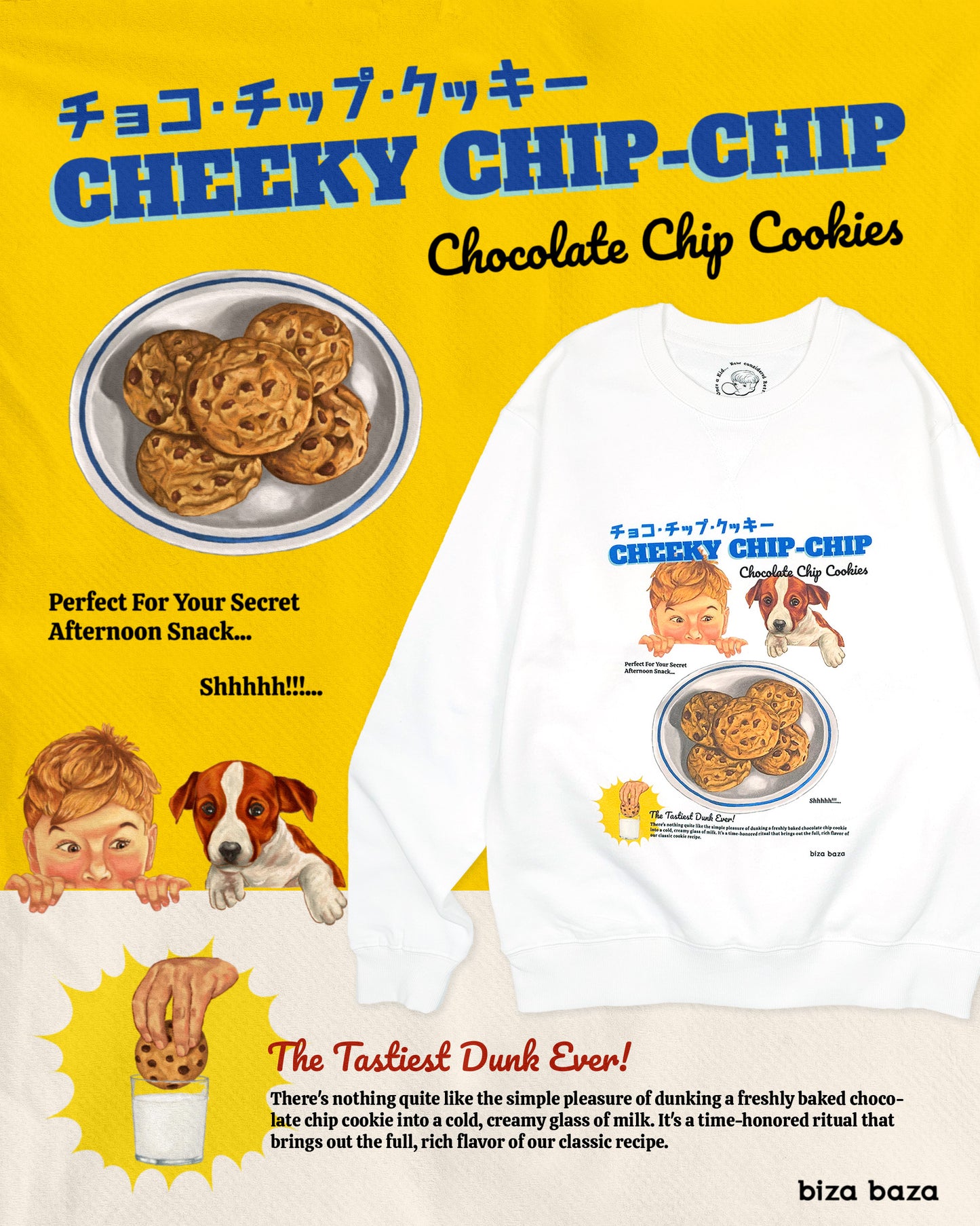 Retro Ad Long-Sleeved Shirt Chocolate Chip Cookie