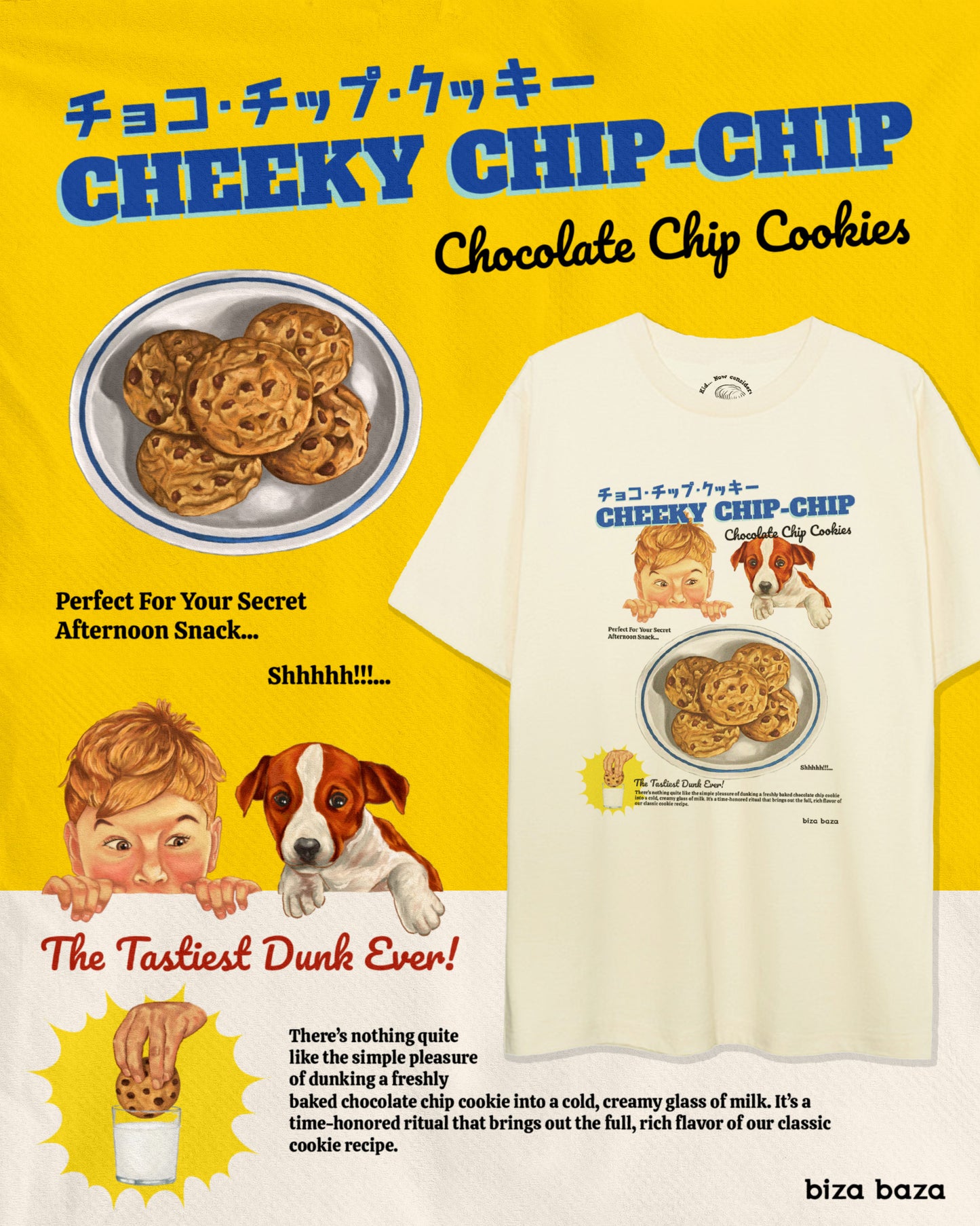 Retro Ad T-shirt Chocolate Chip Cookie