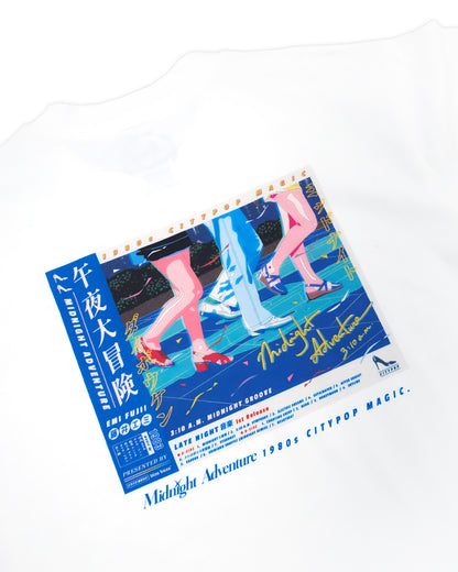 Midnight Adventure Colorful Reflective T-shirt - White